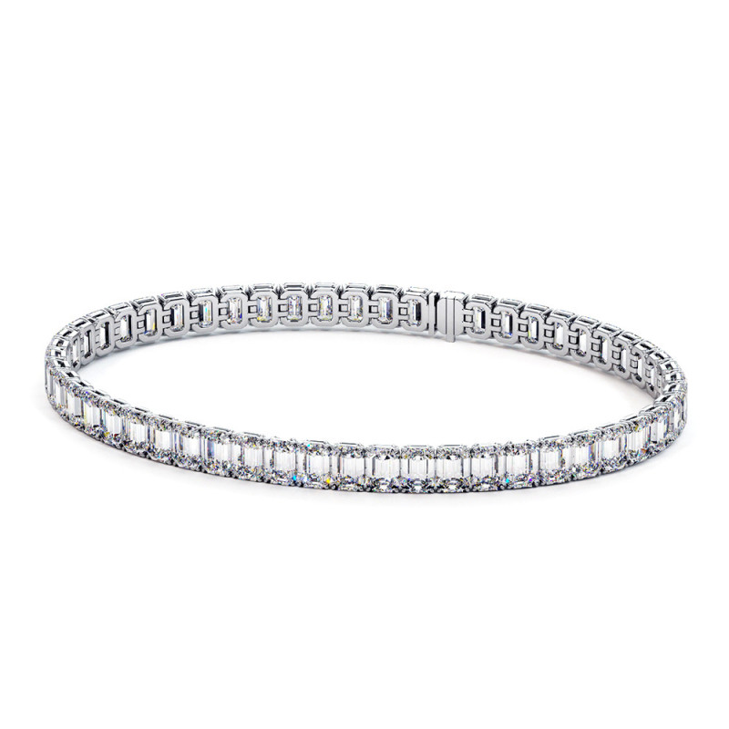 BRACELET RIVIERE DE DIAMANTS TAILLES EMERAUDES