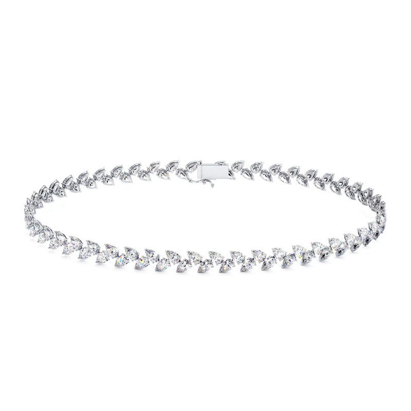 BRACELET RIVIERE DE DIAMANTS POIRES HAUTE JOAILLERIE