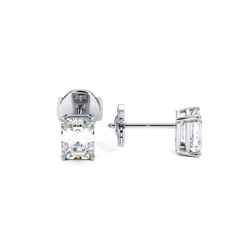Boucles d'Oreilles Montaigne Diamants Tailles Emeraudes