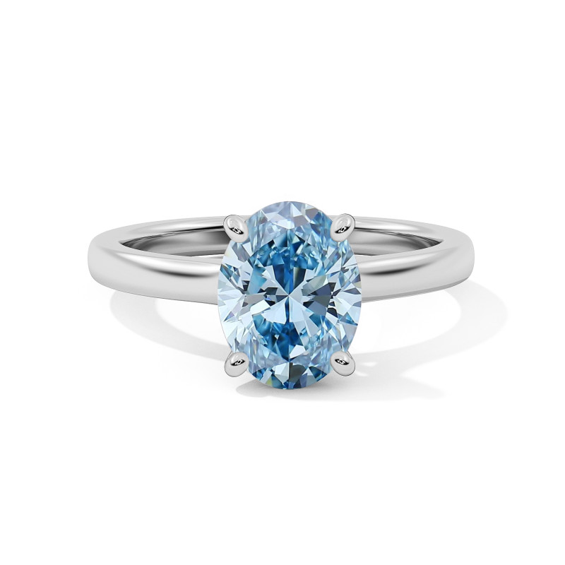 Bague Montaigne Diamant Bleu Ovale