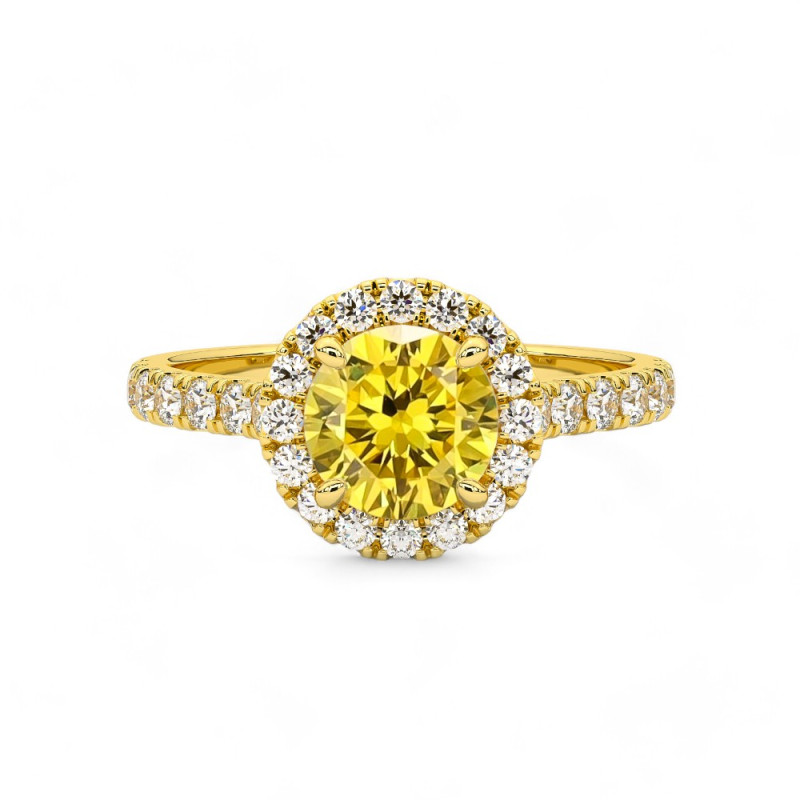 Accueil Bague Odéon Diamants Jaune Rond