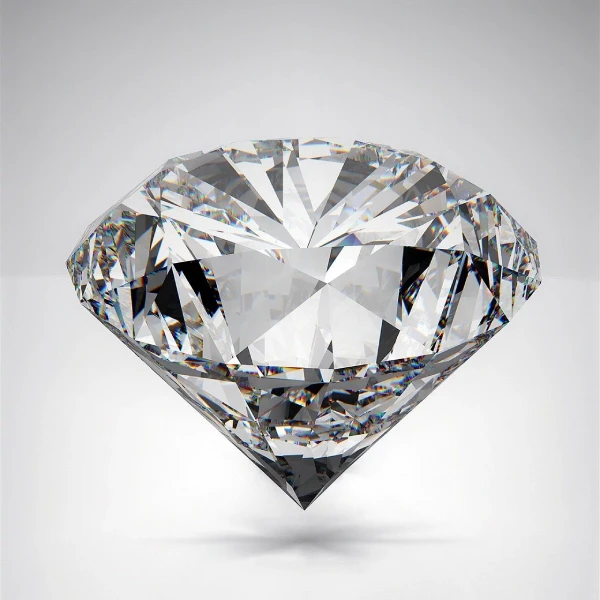 Gros plan d'un diamant taillé reflétant des éclats lumineux, symbole de luxe et d'élégance.