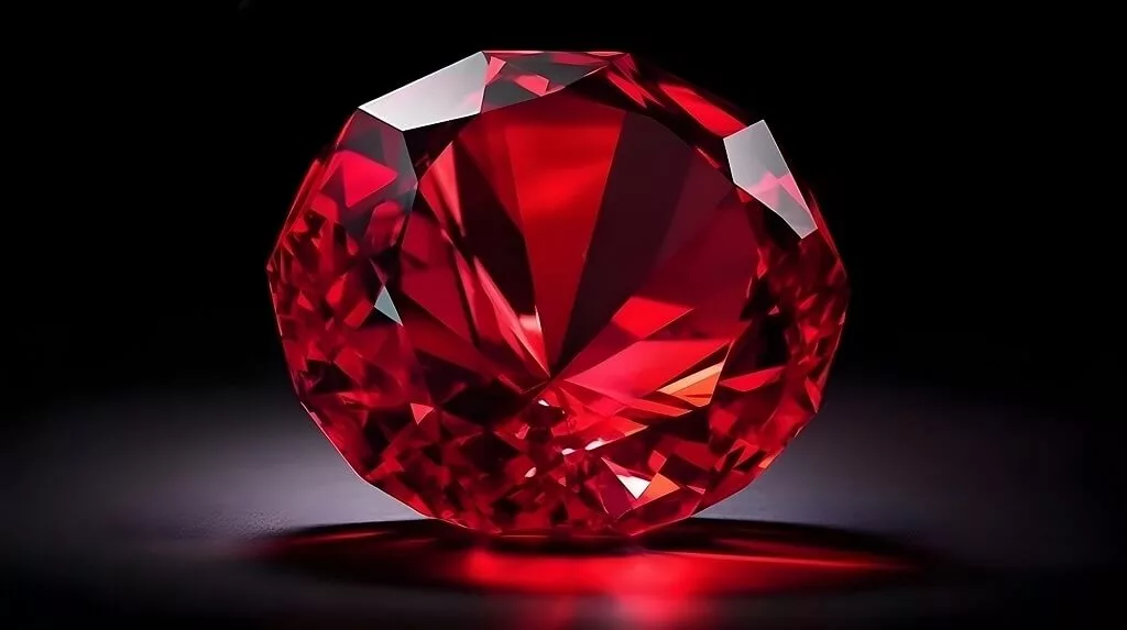 Gros plan d'un rubis rouge éclatant, symbole de passion et de rareté.