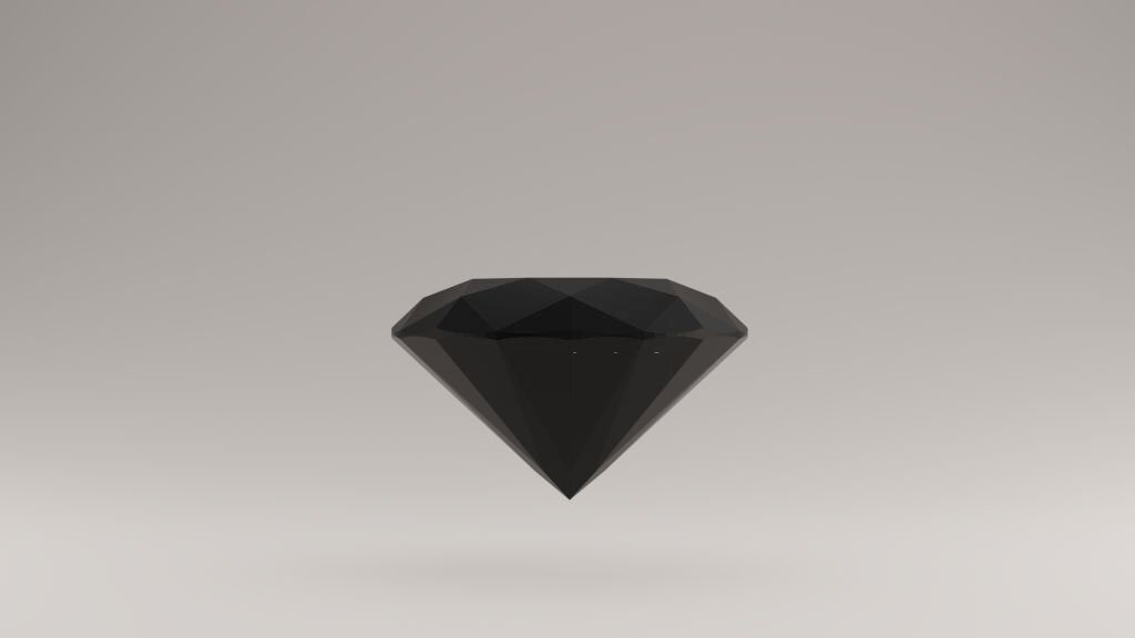 Détail de la taille d'un diamant noir, artisanat de précision