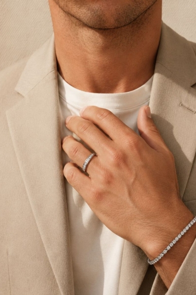 Diamant de synthèse pour homme : alliance, chevalière ou bracelet